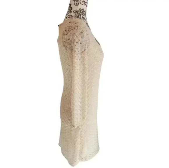 Lucky Brand Dress Retro Crochet Women XS 70s Layers Gold Crochet Fairy Y2K Boho - Picture 4 of 13